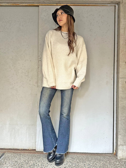 ロングシャギービッグニットトップス